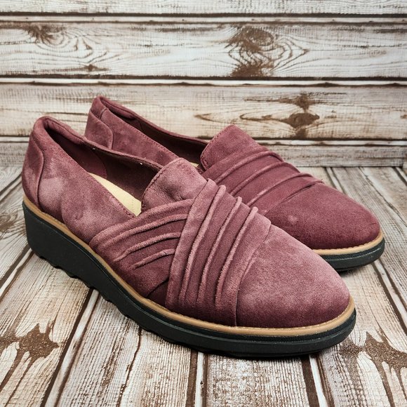 clarks wedge loafers